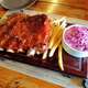 Half rack of ribs, coleslaw and fries
